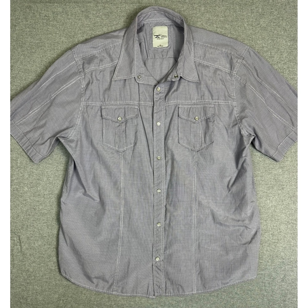 Jordan Craig Shirt Mens 3XL Purple Micro Check Short Sleeve Button‎ Down